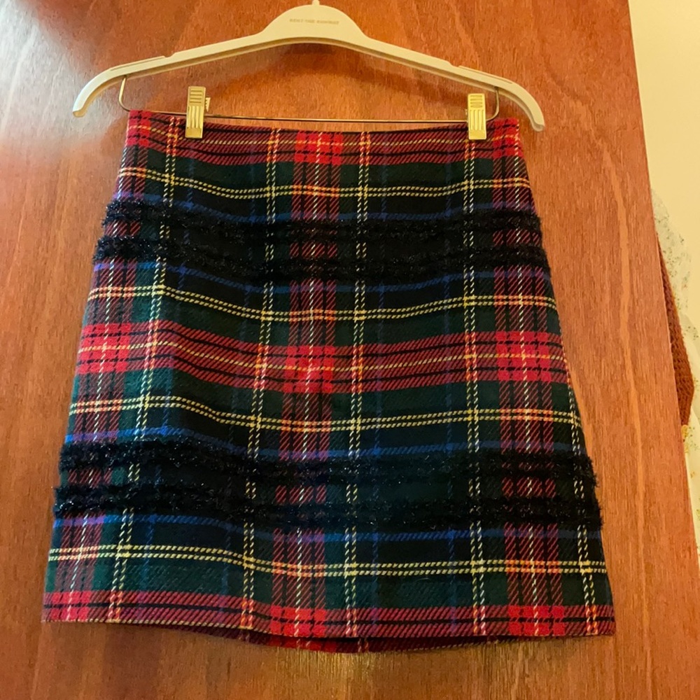 J. Crew Plaid Mini Skirt in Lurex Stewart Tartan 8